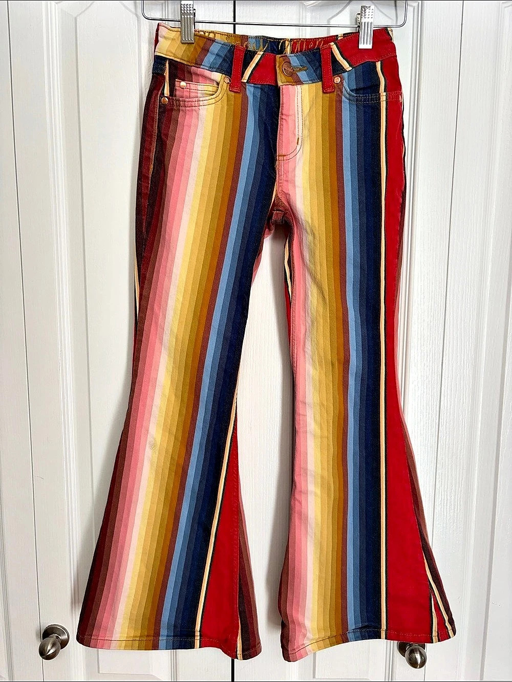 Wrangler x Lainey Wilson Girls Colorful Striped Flare Jeans 10?